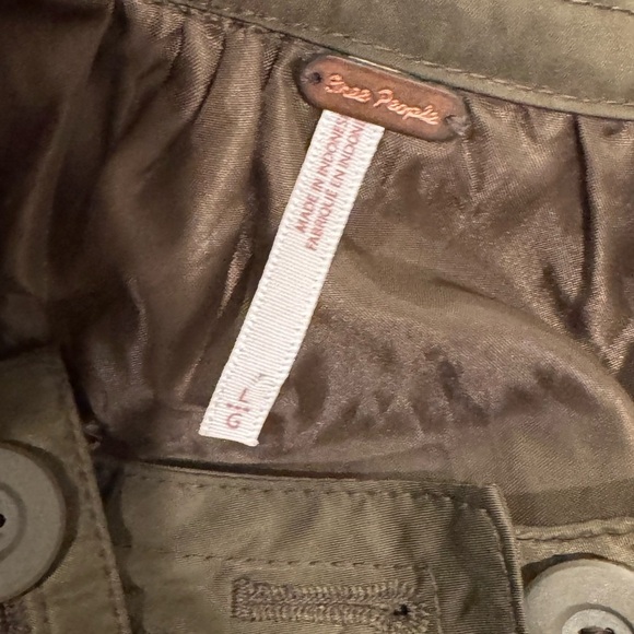 🧥 Free People‎ Midnight Bomber Jacket Olive Green Women’s L 🧥 - Picture 5 of 5
